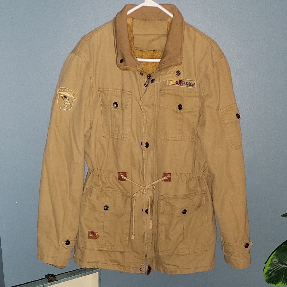 Men's Tan Military Field Jacket